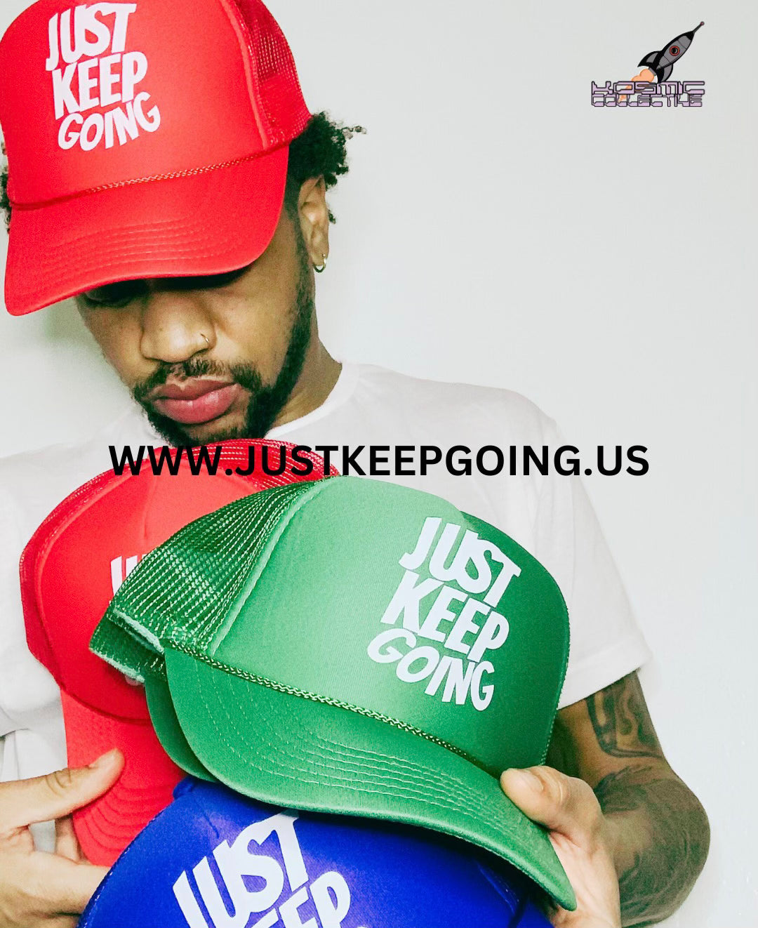 Just Keep Going Trucker Hat (Green)