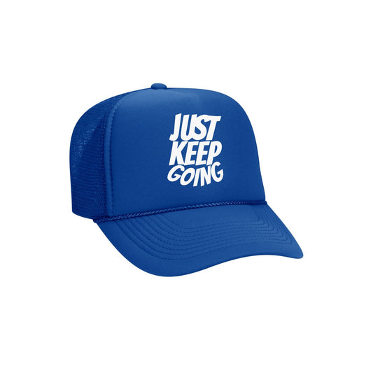 Just Keep Going Trucker Hat (Blue)