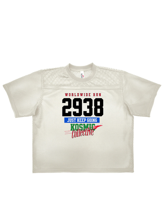 Just Keep Going "Worldwide Run" Mesh Jersey (Light Cream)